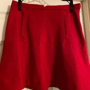 Anthropologie, red wool skirt